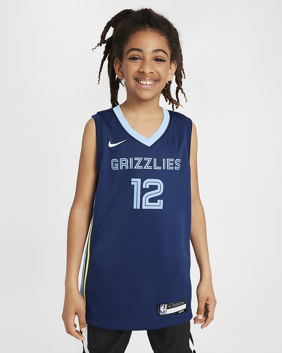 Ja Morant Memphis Grizzlies 2022 23 Icon Edition Older Kids Dri FIT NBA Swingman Jersey